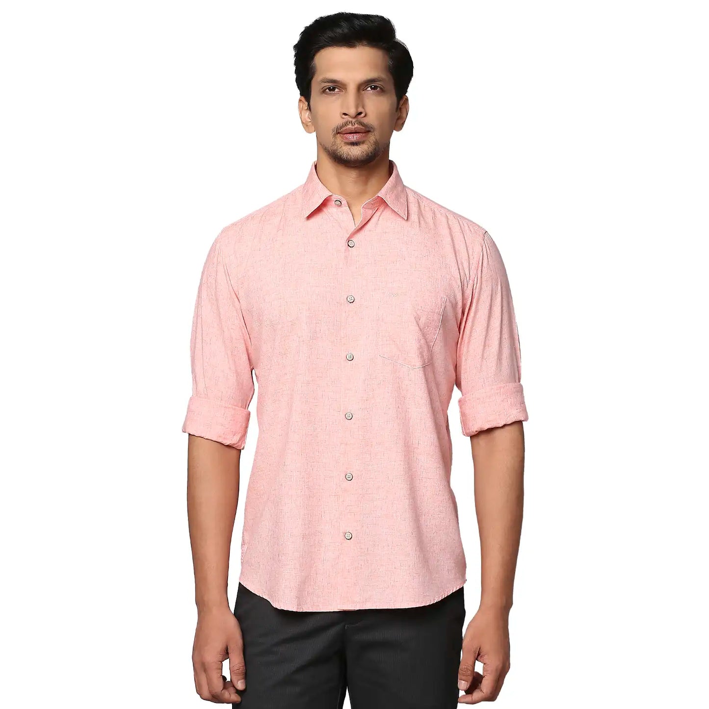 Park Avenue Men Pink Slim Fit Lyocell Blend Casual Shirt