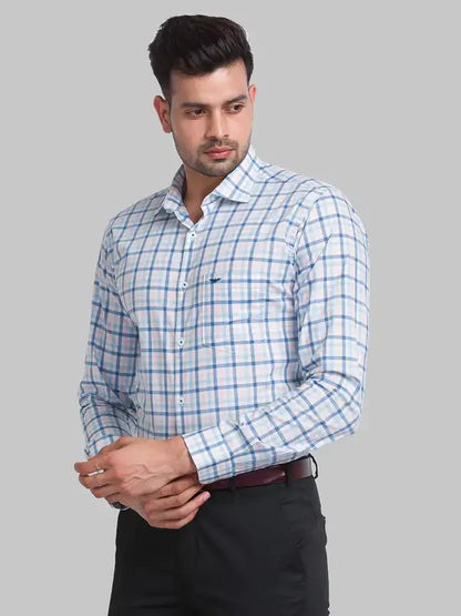 Men Red Slim Fit Checks Cotton Cut Away Collar Shirts