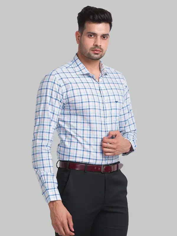 Men Red Slim Fit Checks Cotton Cut Away Collar Shirts