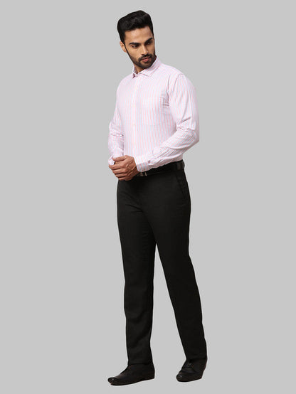 Park Avenue Men White Striped Slim Fit Cotton Casual Shirt