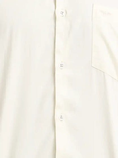 Men Yellow Slim Fit Solid Cotton Shirts