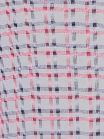 Men Red Slim Fit Checks Cotton Cut Away Collar Shirts