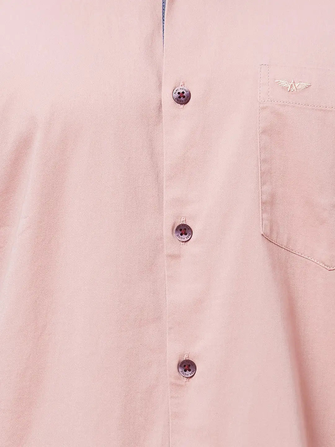 Park Avenue Men Pink Solid Slim Fit Cotton Blend Casual Shirt