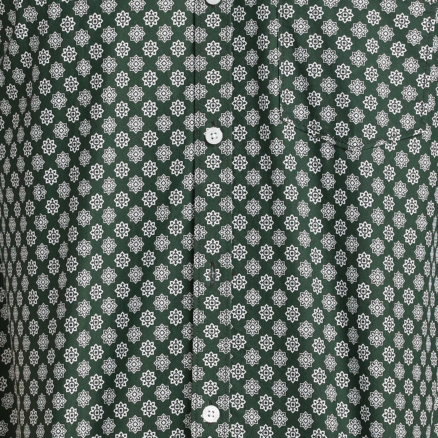 Park Avenue Men Green Print Slim Fit Cotton Shirt