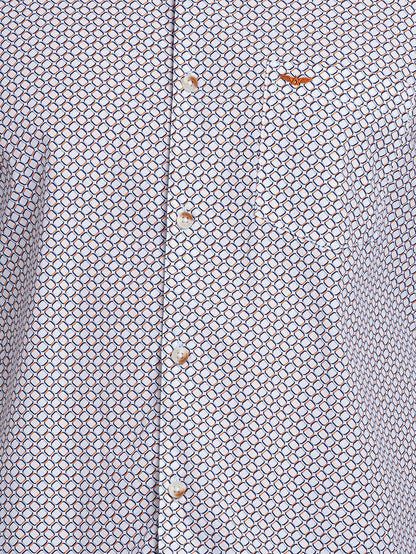 Park Avenue Men Grey Printed Slim Fit Cotton Casual Shirt