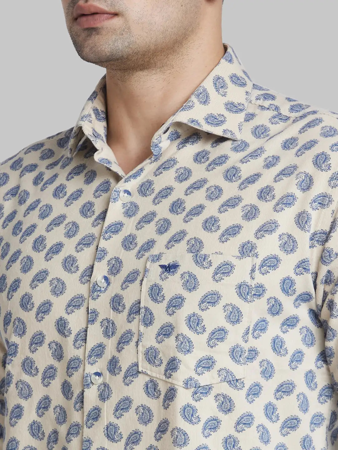 Park Avenue Men Brown Printed Slim Fit Cotton Casual Shirt