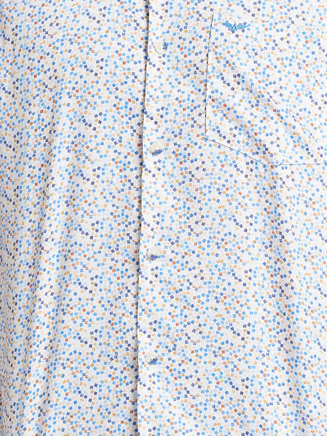 Park Avenue Men Blue Printed Slim Fit Cotton Casual Shirt