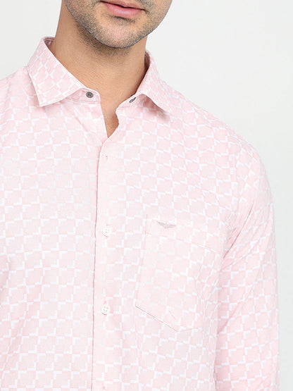 Park Avenue Men Red Printed Slim Fit Cotton Full Sleeve Casual Shirt