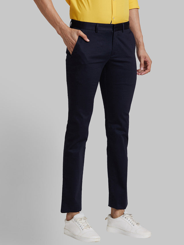 Park Avenue Blue Structure Neo Fit Cotton Blend Trouser