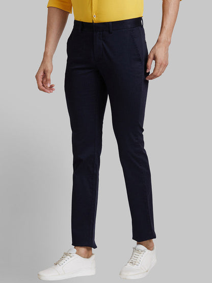 Park Avenue Blue Structure Neo Fit Cotton Blend Trouser
