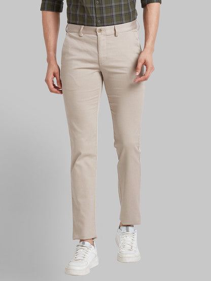 Park Avenue Brown Printed Neo Fit Cotton Blend Trouser