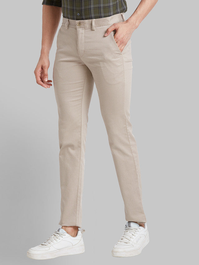 Park Avenue Brown Printed Neo Fit Cotton Blend Trouser