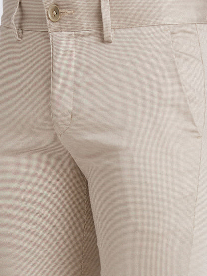 Park Avenue Brown Printed Neo Fit Cotton Blend Trouser