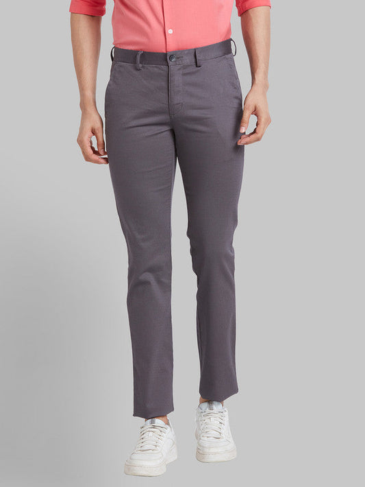 Park Avenue Grey Printed Neo Fit Cotton Blend Trouser