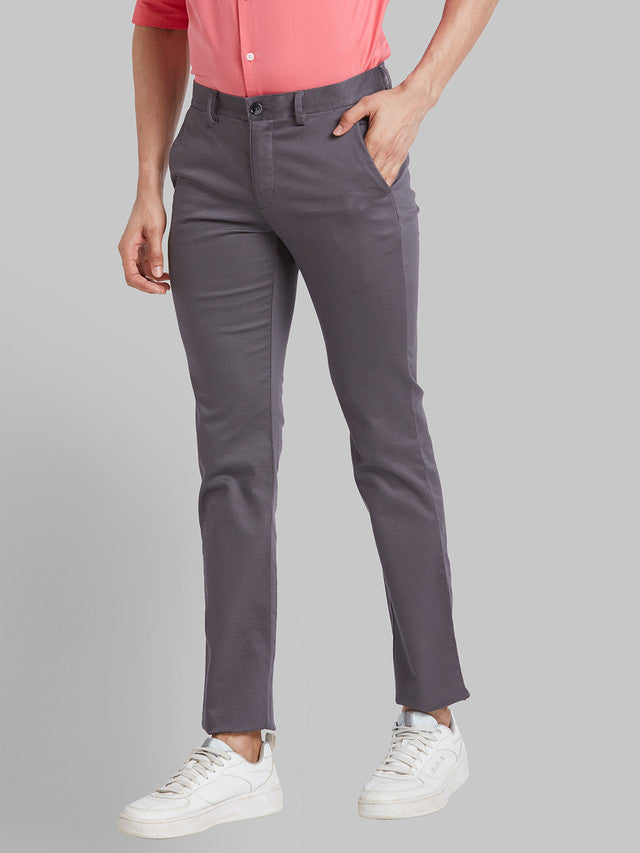 Park Avenue Grey Printed Neo Fit Cotton Blend Trouser
