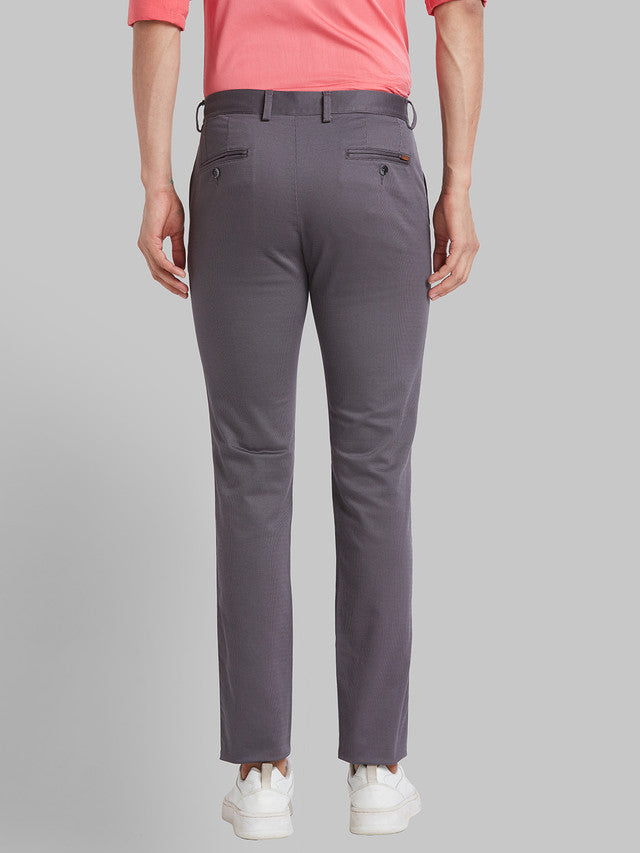 Park Avenue Grey Printed Neo Fit Cotton Blend Trouser