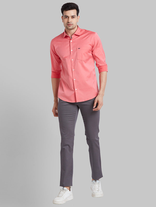 Park Avenue Grey Printed Neo Fit Cotton Blend Trouser