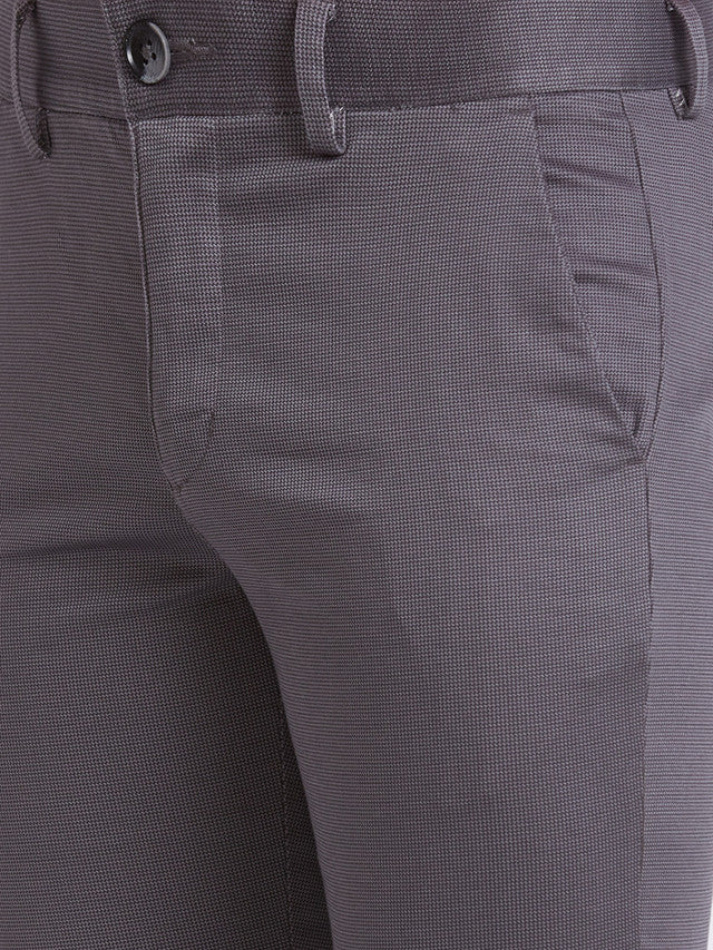 Park Avenue Grey Printed Neo Fit Cotton Blend Trouser