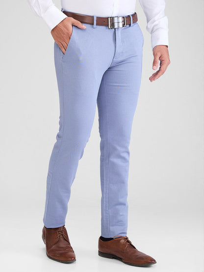 Park Avenue Blue Dobby Neo Fit Cotton Blend Trouser