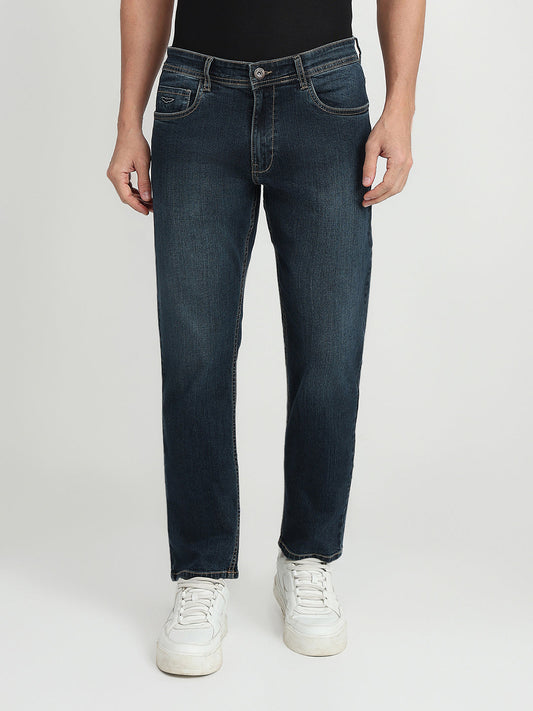 Park Avenue Men Blue Solid Slim Fit Cotton Blend Jeans