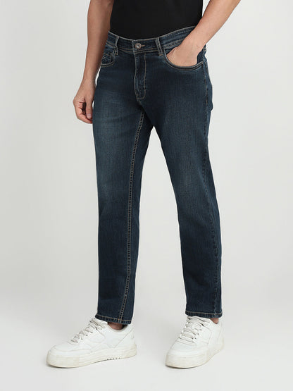 Park Avenue Men Blue Solid Slim Fit Cotton Blend Jeans