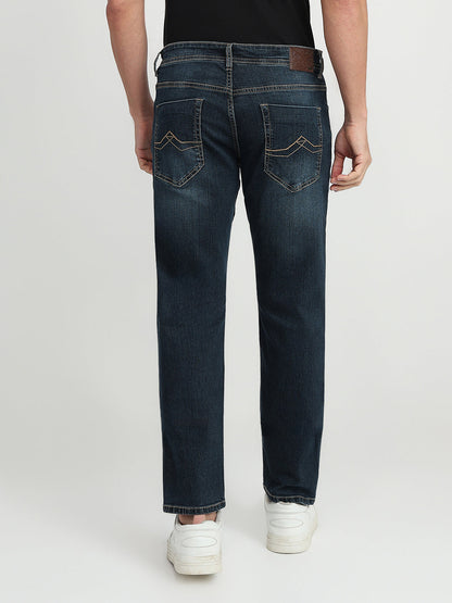 Park Avenue Men Blue Solid Slim Fit Cotton Blend Jeans