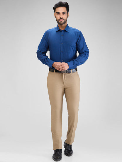 Park Avenue Blue Structure Regular Fit Cotton Formal Shirt