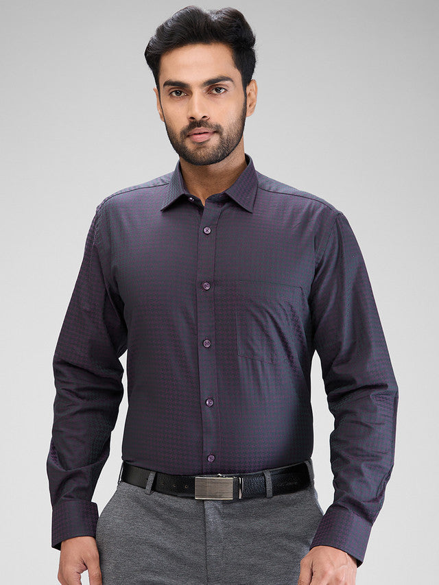 Park Avenue Men Purple Structured Regular Fit Cotton Formal Shirt