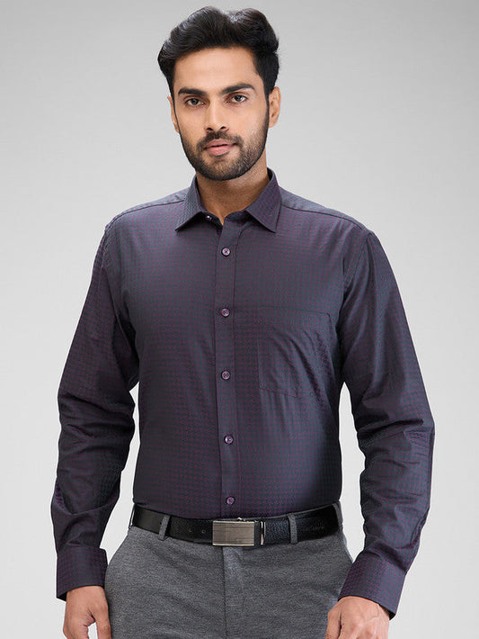 Park Avenue Men Purple Structured Regular Fit Cotton Formal Shirt