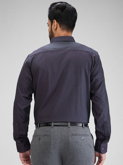 Park Avenue Men Purple Structured Regular Fit Cotton Formal Shirt