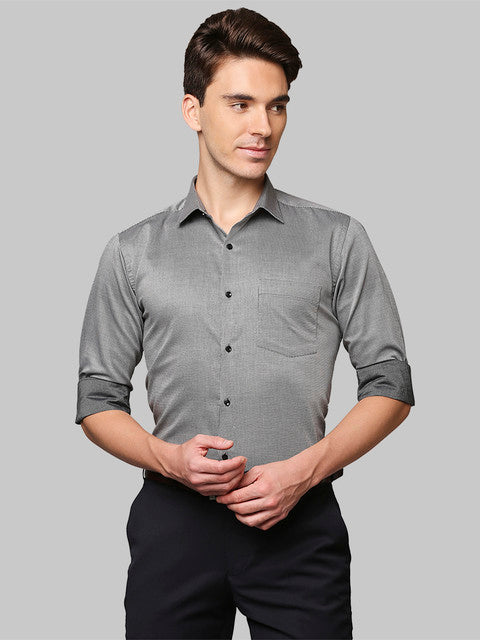 Park Avenue Men Grey Slim Fit Structured Shirt