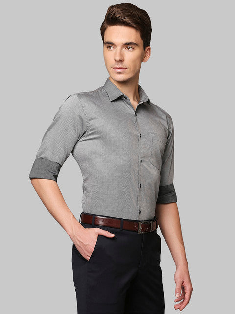 Park Avenue Men Grey Slim Fit Structured Shirt