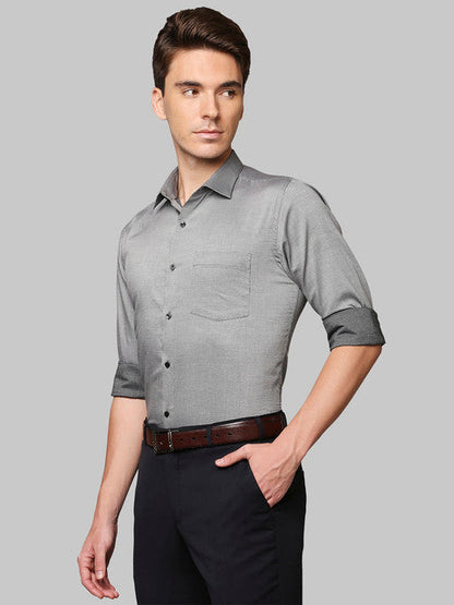 Park Avenue Men Grey Slim Fit Structured Shirt