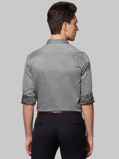Park Avenue Men Grey Slim Fit Structured Shirt