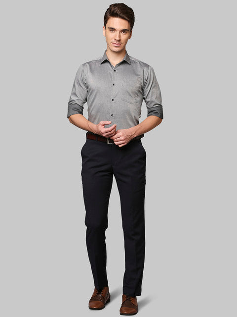 Park Avenue Men Grey Slim Fit Structured Shirt