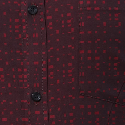 Park Avenue Men Maroon Structure Slim Fit Cotton Shirt
