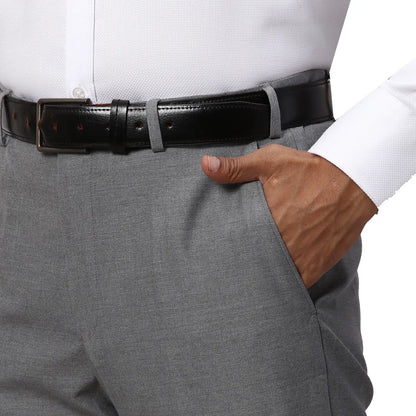 Park Avenue Men Grey Solid Slim Fit Polyester Blend Suit
