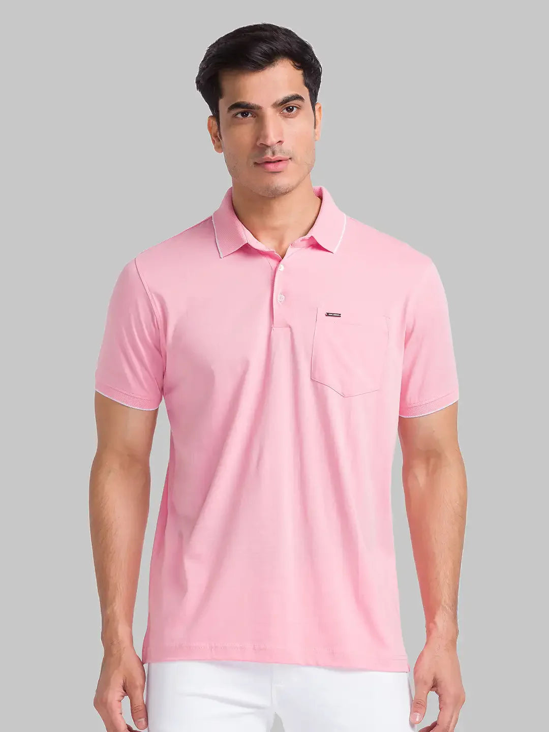 Park Avenue Men Red Solid Slim Fit Cotton T-Shirt