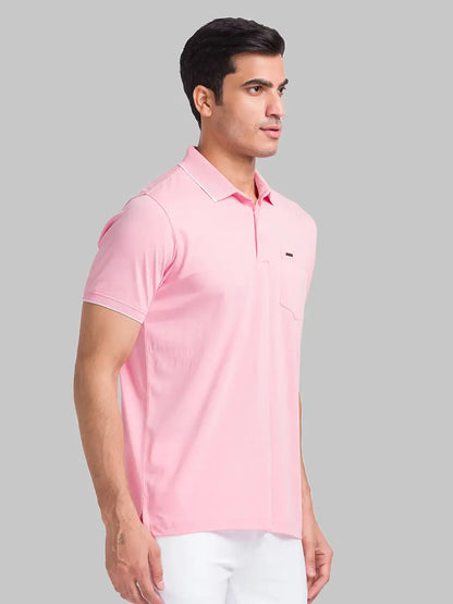 Park Avenue Men Red Solid Slim Fit Cotton T-Shirt