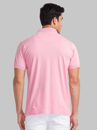 Park Avenue Men Red Solid Slim Fit Cotton T-Shirt