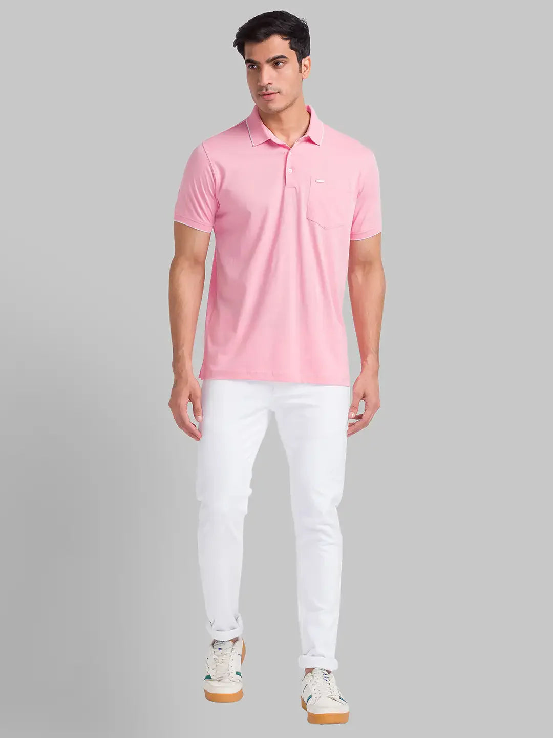 Park Avenue Men Red Solid Slim Fit Cotton T-Shirt