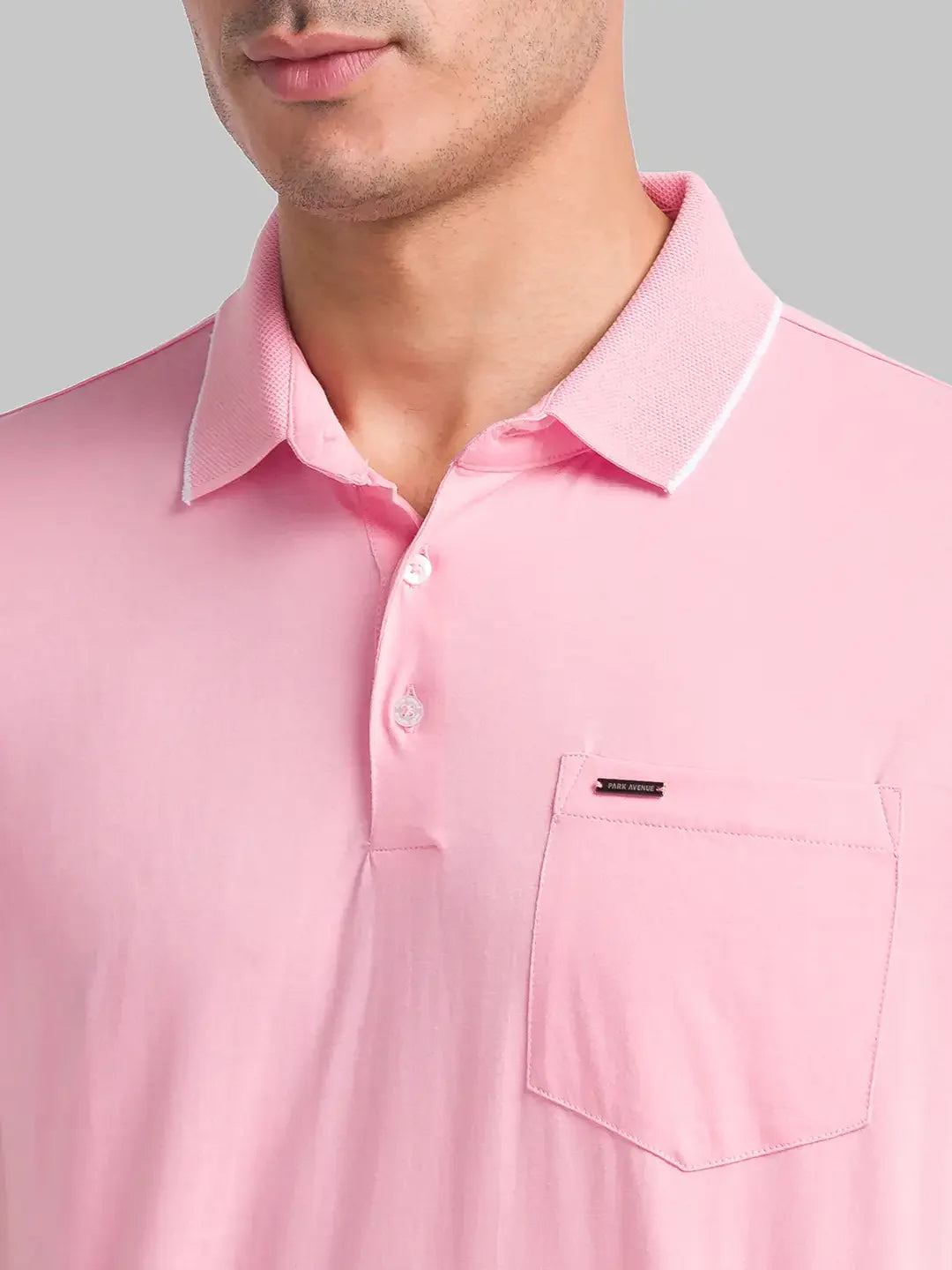 Park Avenue Men Red Solid Slim Fit Cotton T-Shirt