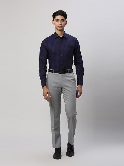 Park Avenue Blue Structure Luxus Fit Cotton Formal Shirt
