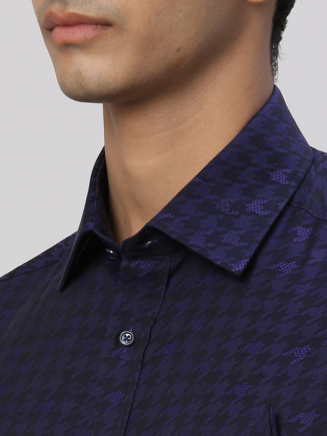 Park Avenue Blue Structure Luxus Fit Cotton Formal Shirt