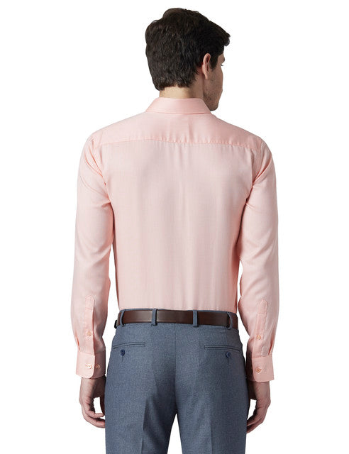 Park Avenue Men Orange Structure Regular Fit Cotton Shirt
