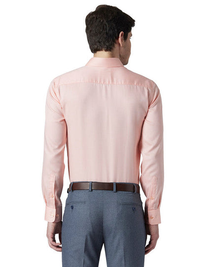 Park Avenue Men Orange Structure Regular Fit Cotton Shirt