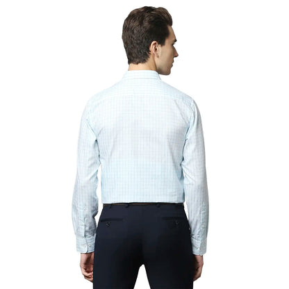 Men Blue Regular Fit Checks Cotton Full Sleeve Shirts