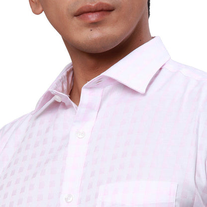 Park Avenue Men Pink Checks Regular Fit Cotton Formal Shirt