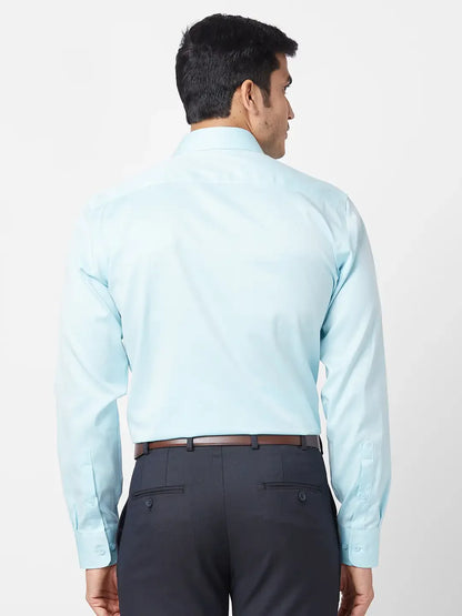 Park Avenue Men Blue Solid Regular Fit Cotton Formal Shirt