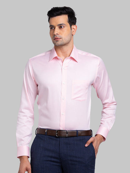 Park Avenue Red Structure Regular Fit Cotton Formal Shirt